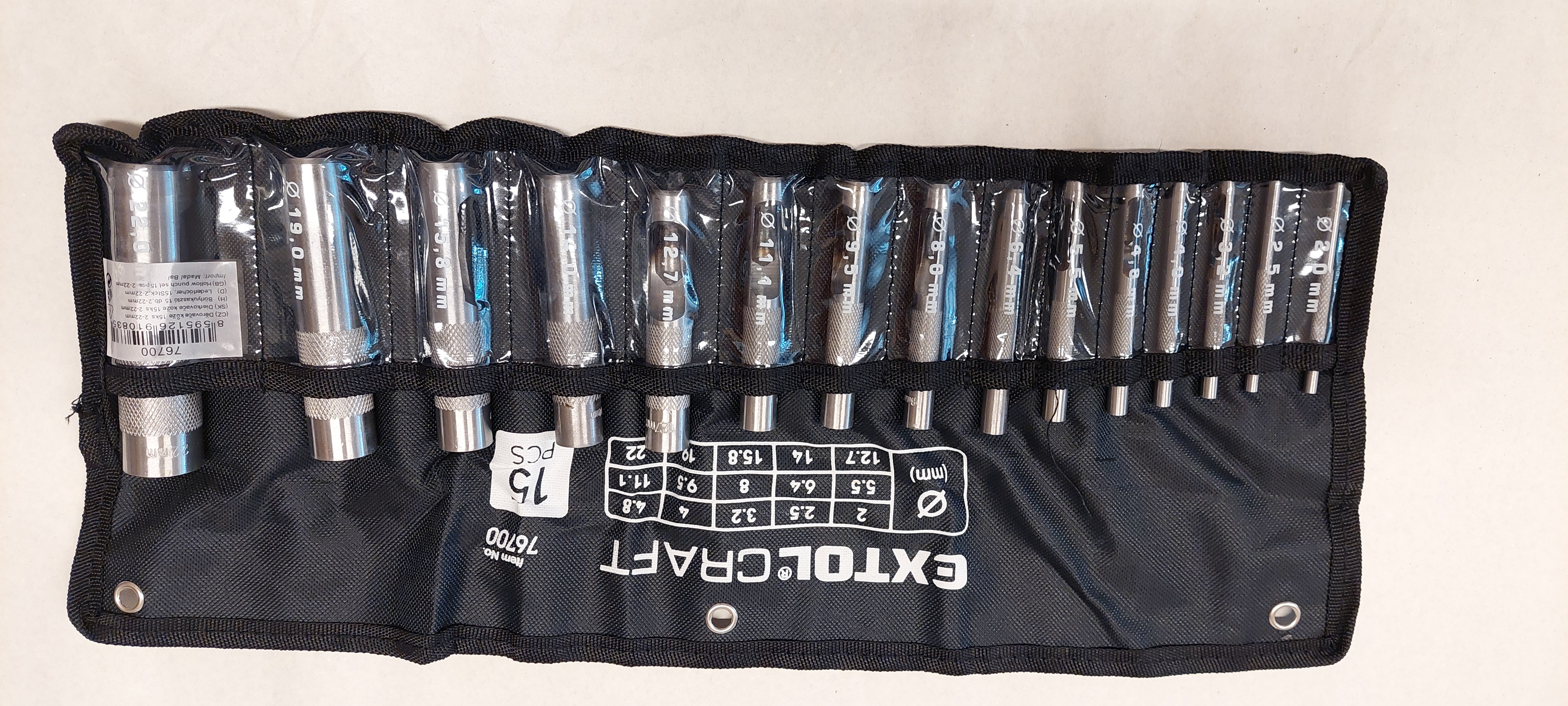 Sada děrovačů, výsečníků, vysekávačů HOBBY 2 - 22 mm