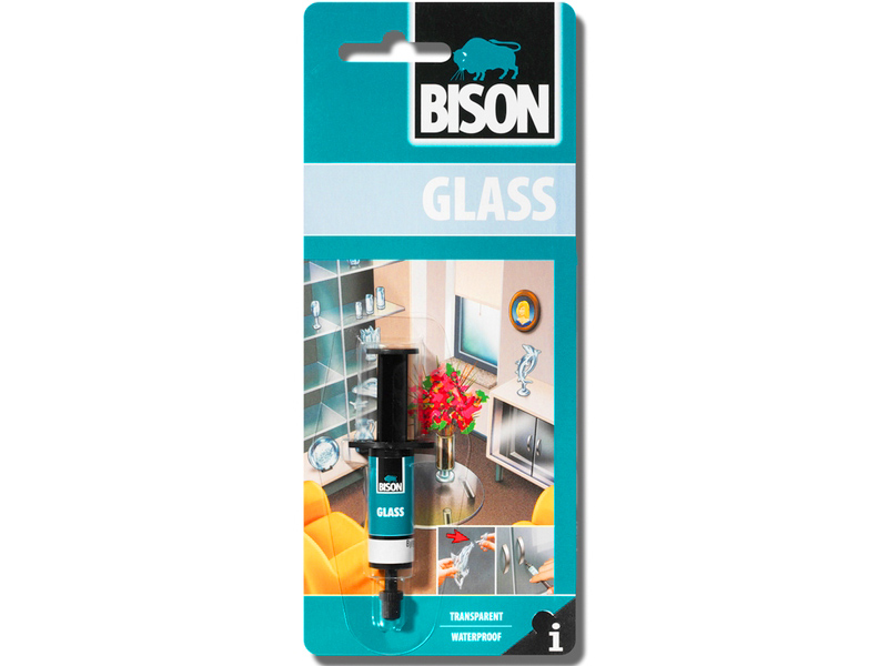 Lepidlo Bison GLASS transparentní, na sklo  (i v kombinaci s kovy), křišťál, sklenářský tmel