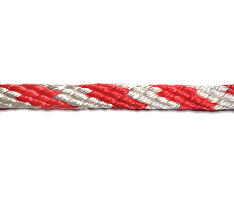 Vymezovací lano ø 14 mm, červeno-bílé, spiroidní