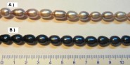 Říční perly oválné ø 8 - 9 mm 