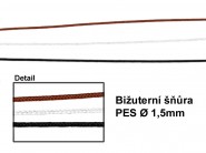 Šňůra bižuterní 1,5 mm, pletená polyesterová šňůra PES